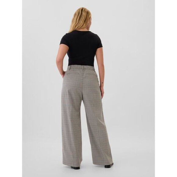 Gap Recycled Easy Plaid Wide-Leg Trousers, Size 18 | NWT - Picture 3 of 16